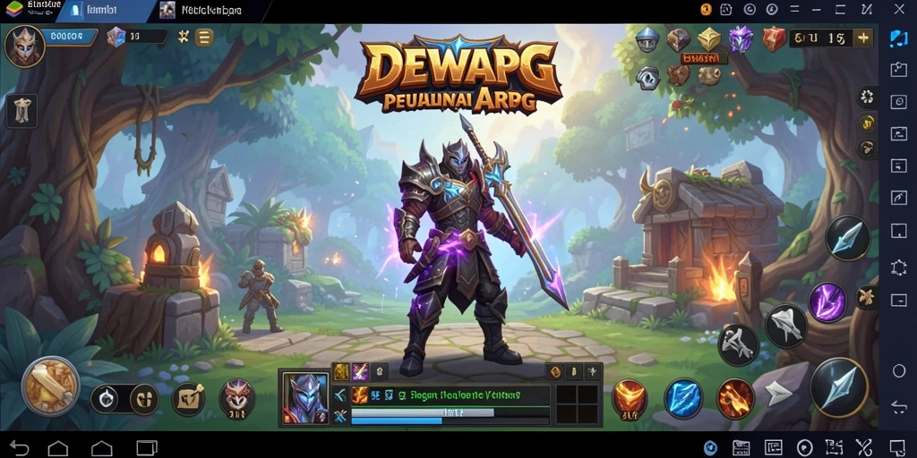 Screenshot gameplay DEWAPG yang menunjukkan pertarungan karakter dengan visual menarik.
