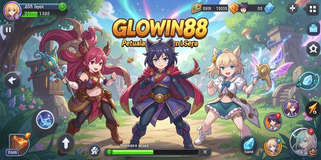 Screenshot GLOWIN88 menunjukkan aksi karakter dalam pertarungan anime.