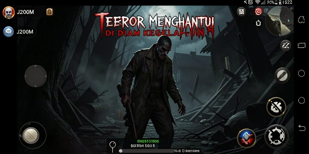 Screenshot J200M yang menunjukkan ketegangan gameplay horor.
