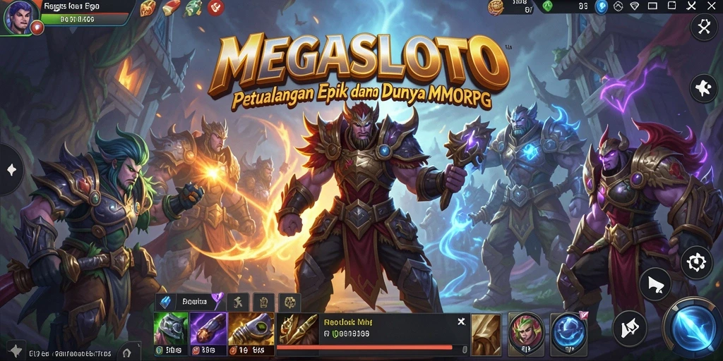 Tampilan gameplay MEGASLOTO menunjukkan aksi seru dalam petualangan MMORPG.