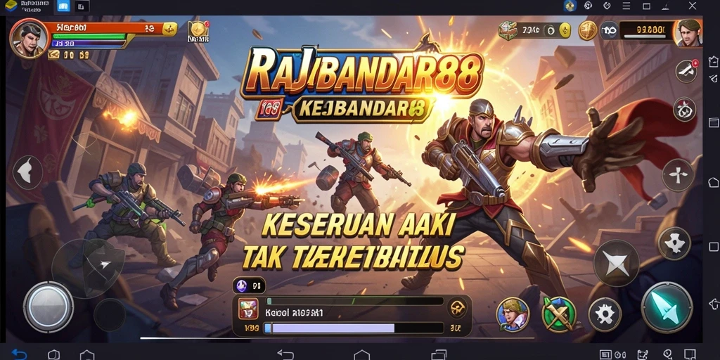 Tangkapan layar gameplay RAJABANDAR88 yang menunjukkan aksi heroik dalam pertarungan intens.