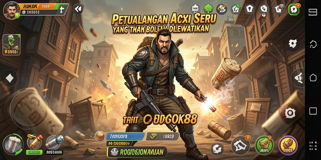 Tampilan gameplay seru di ROKOK88 dengan aksi mendebarkan.