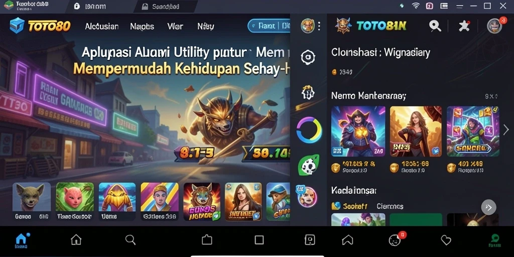 Tampilan utama TOTO80 dengan fitur-fitur Utility yang efisien.